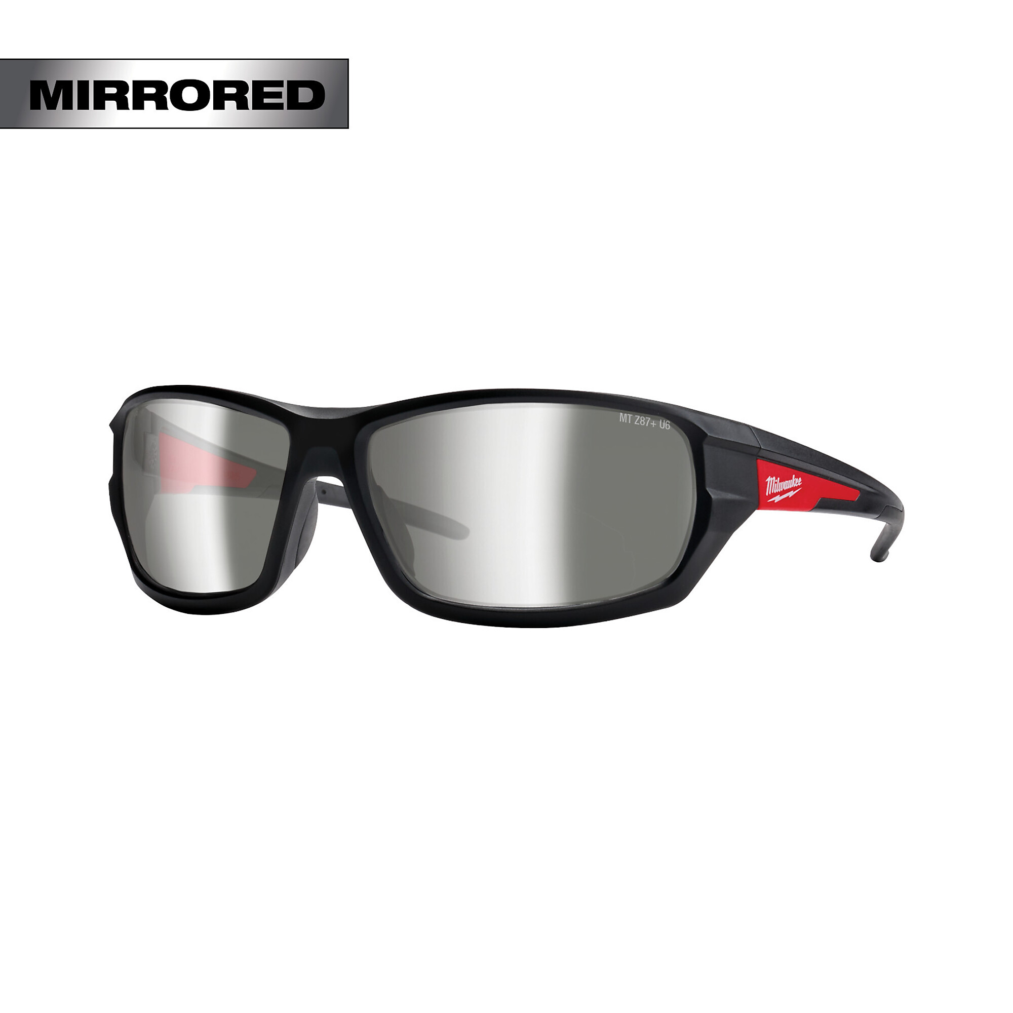 Milwaukee, Mirrored Performance Safety Glasses, Frame Color Black, Lens